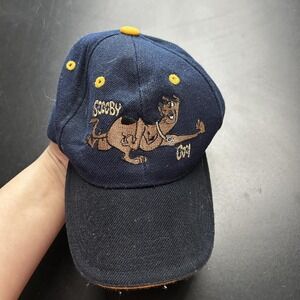 Y2K Scooby-Doo Hat Cap Strap Back Boys Youth One Size Blue Cartoon Embroidered